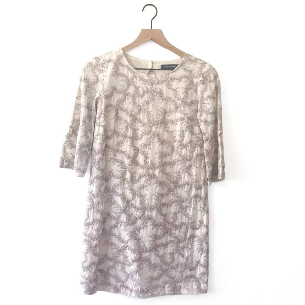 French Connection Women's Cream and Silver Dress